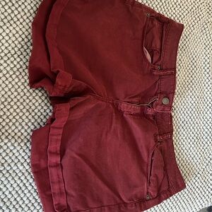 Maroon red shorts from target. Slight mark on back pocket see picture